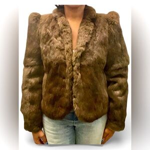VINTAGE REAL RABBIT Fur Women's Jacket | size S/ M